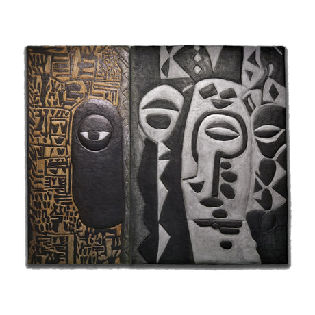 Voices in Contrast Large Wall Art - 2 Piece 3D Textured Set - image 1