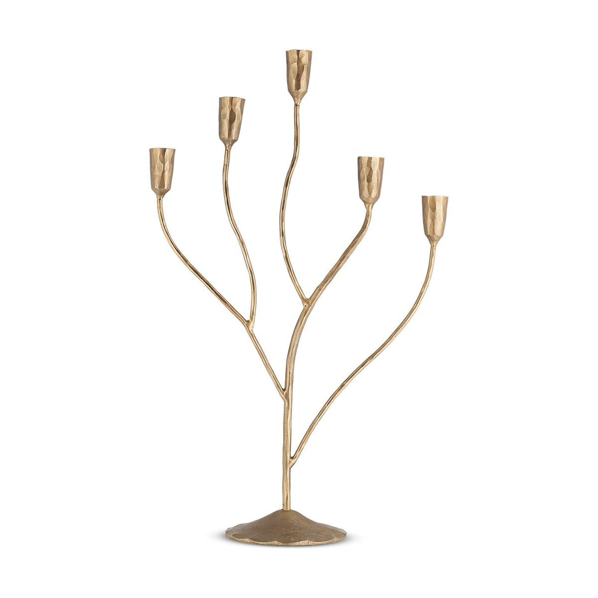Palani Large Cast Aluminium Candelabra - Antique Brass