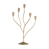 Palani Large Cast Aluminium Candelabra - Antique Brass