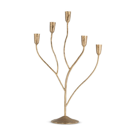 Palani Large Cast Aluminium Candelabra - Antique Brass