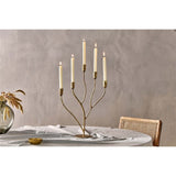 Palani Large Cast Aluminium Candelabra - Antique Brass
