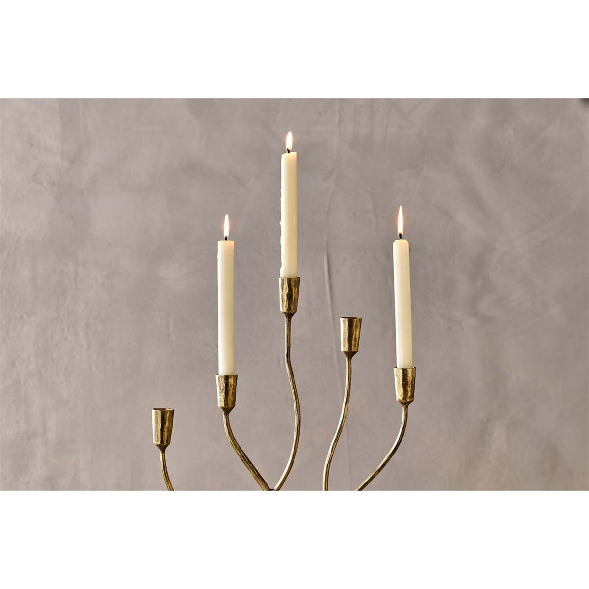Palani Large Cast Aluminium Candelabra - Antique Brass