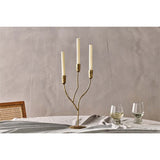 Palani Small Cast Aluminium Candelabra - Antique Brass