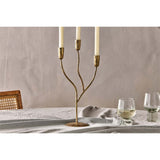 Palani Small Cast Aluminium Candelabra - Antique Brass