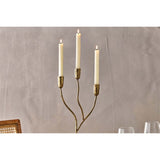 Palani Small Cast Aluminium Candelabra - Antique Brass