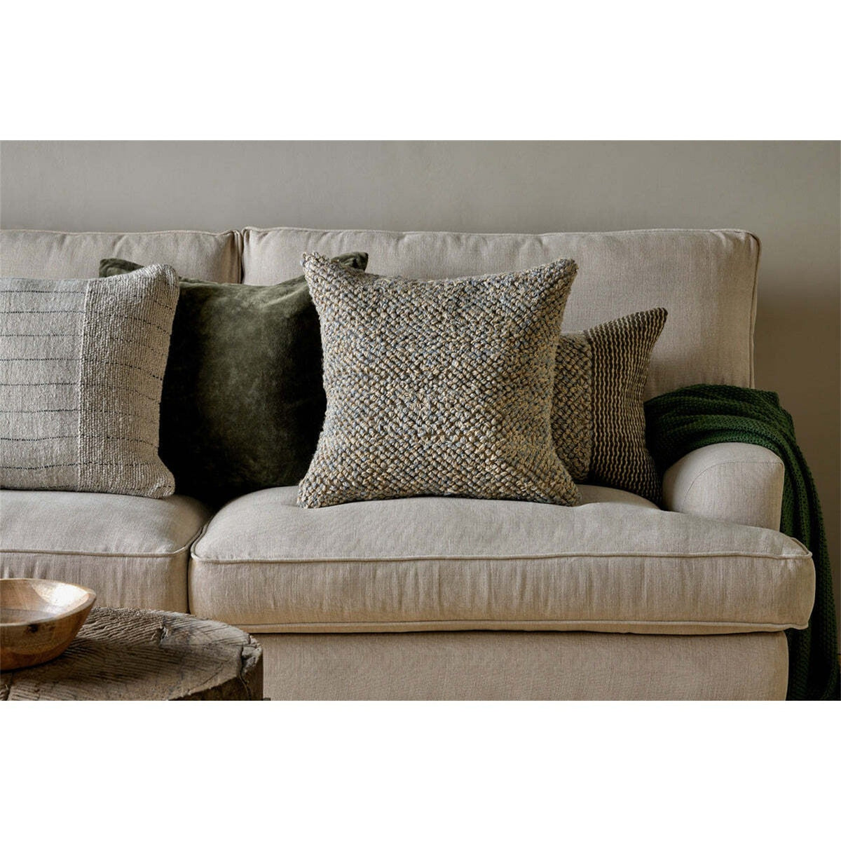 Paduna 60 x 40cm Cushion Cover - Soft Blue & Brown