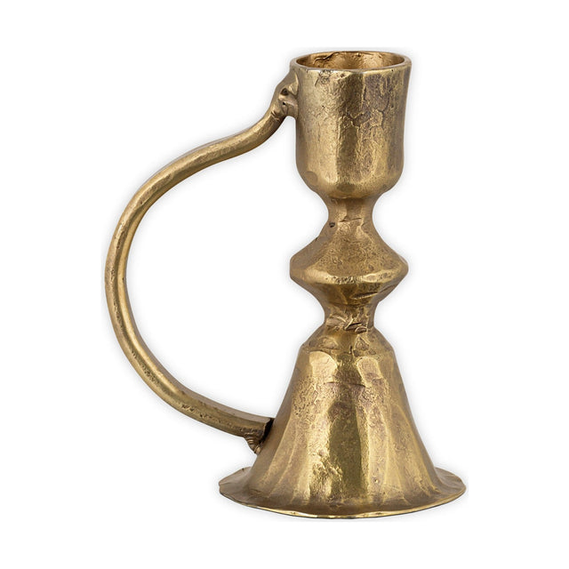 Prema Hammered Candle Holder - Antique Brass