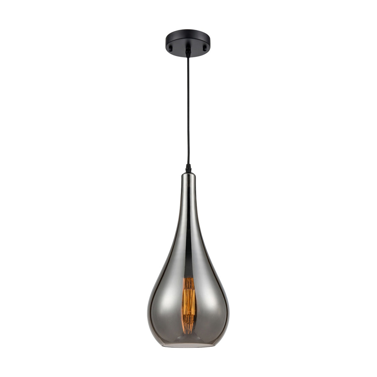 Droplet pendant light in smoked finish