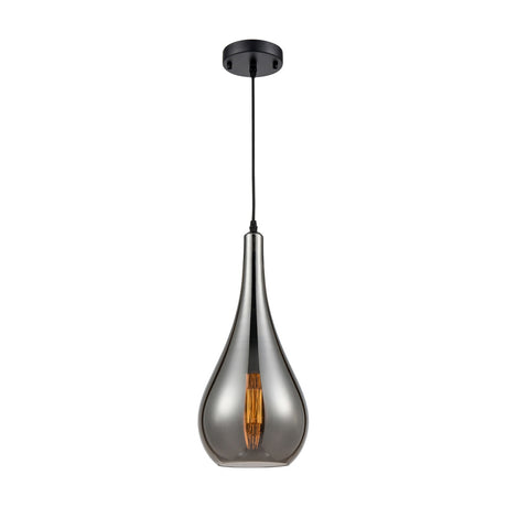 Droplet pendant light in smoked finish