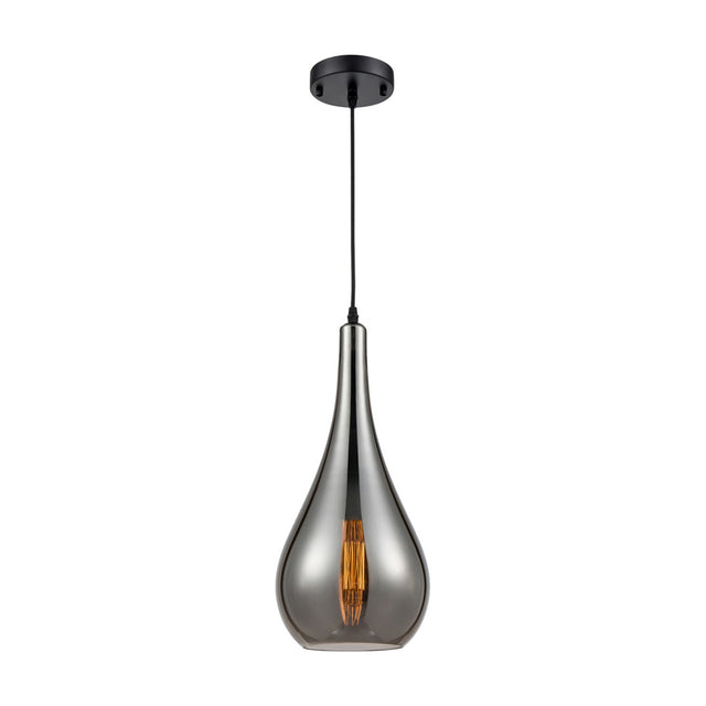 Droplet pendant light in smoked finish