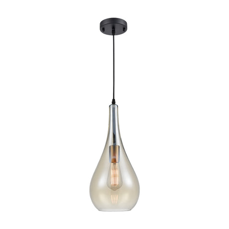 Droplet pendant light in amber finish