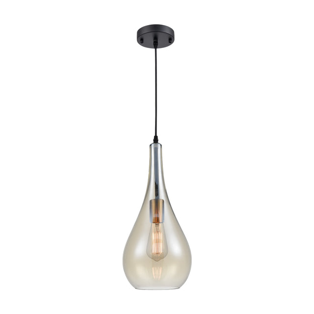 Droplet pendant light in amber finish