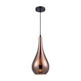 Droplet pendant light in copper finish