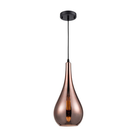 Droplet pendant light in copper finish