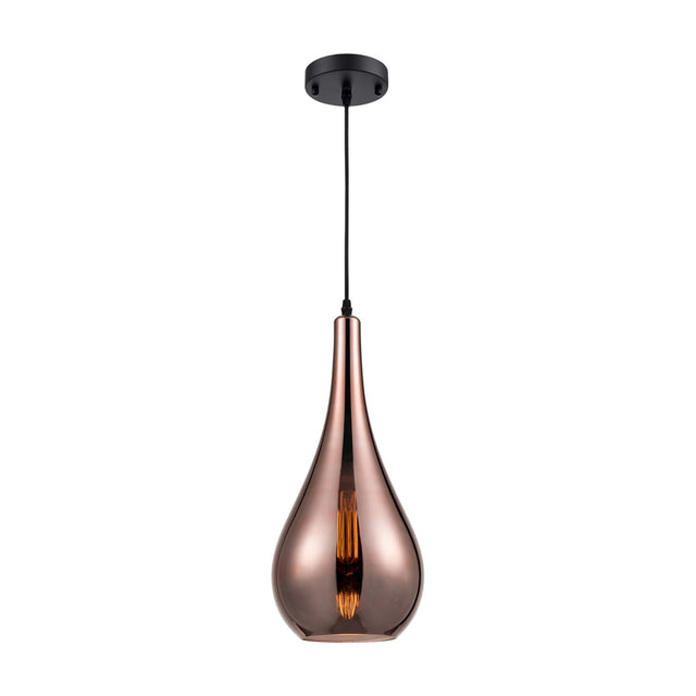 Droplet pendant light in copper finish