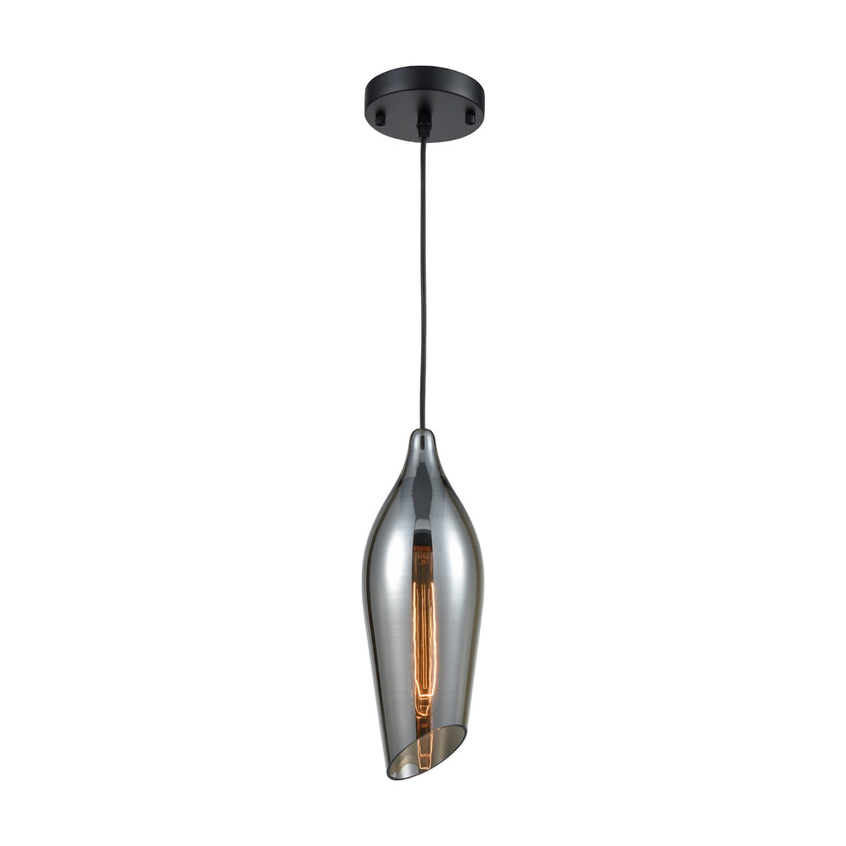 Taper pendant light in smoked finish
