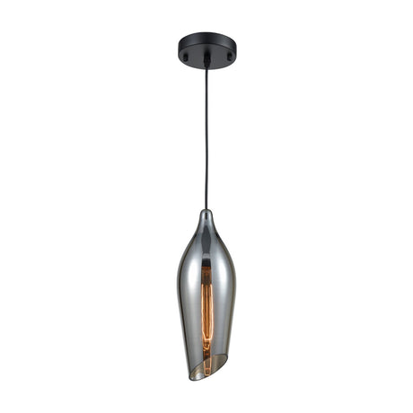Taper pendant light in smoked finish