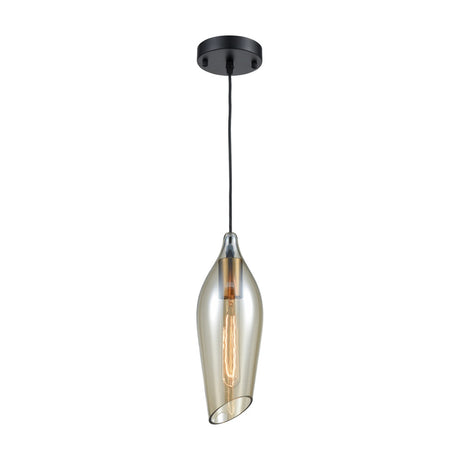 Taper pendant light in amber finish