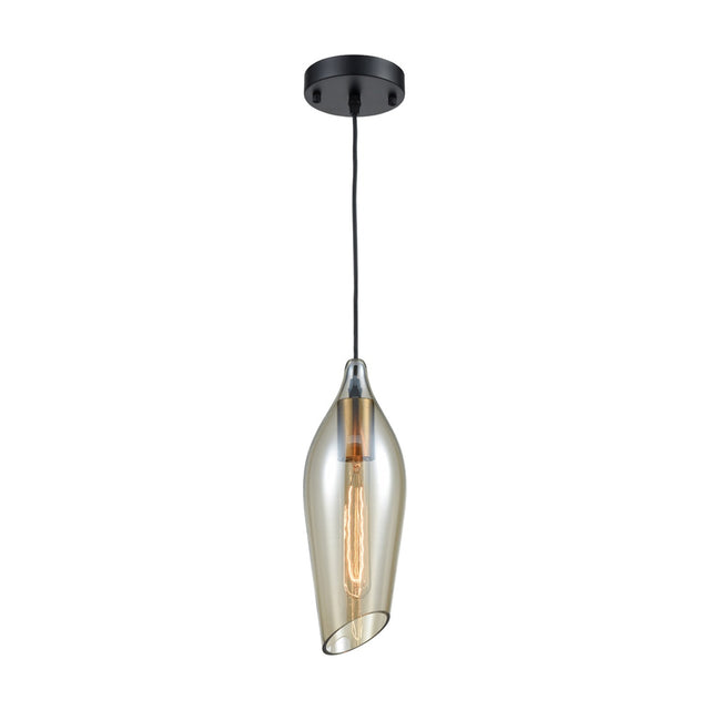 Taper pendant light in amber finish