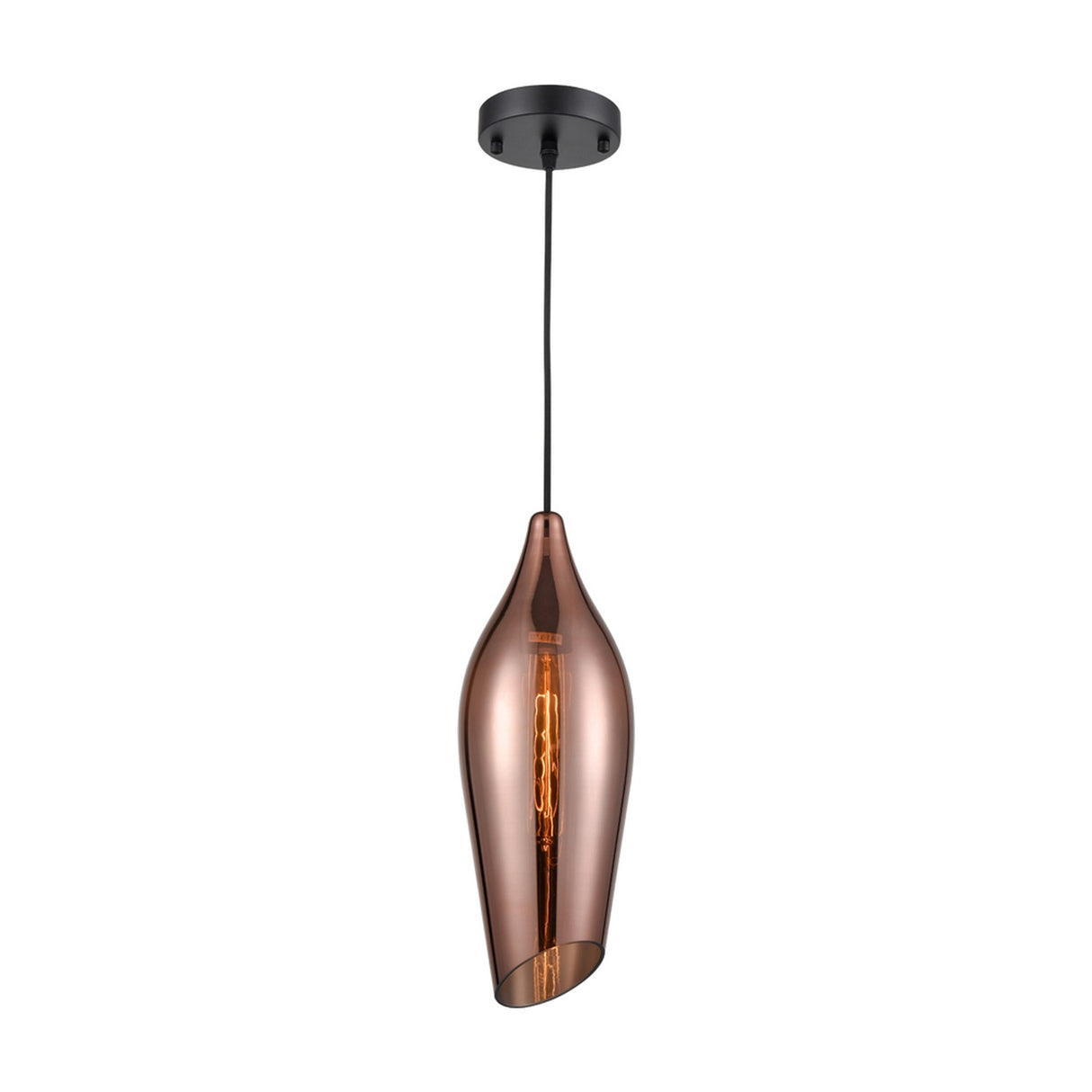 Taper pendant light in copper finish