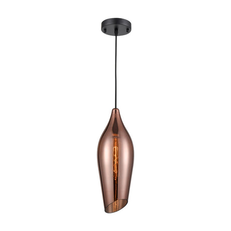 Taper pendant light in copper finish