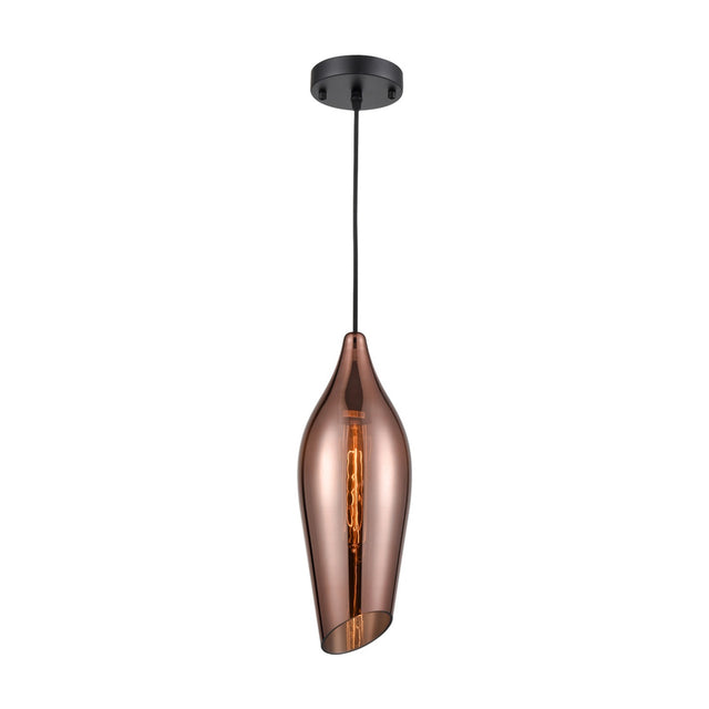 Taper pendant light in copper finish