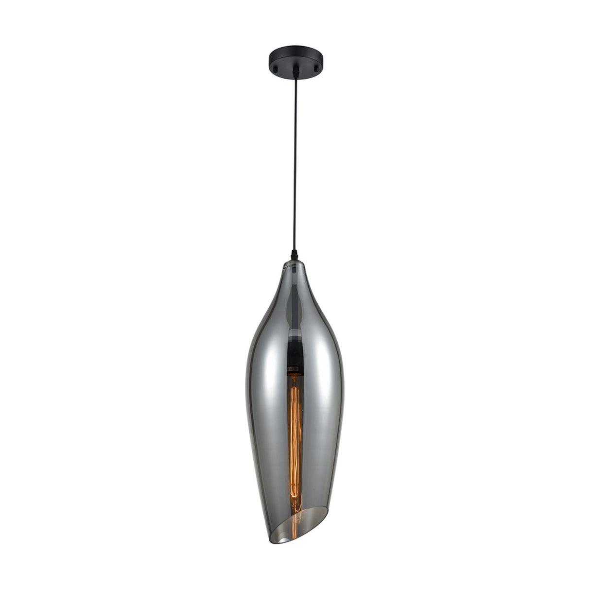 Taper pendant light in smoked finish