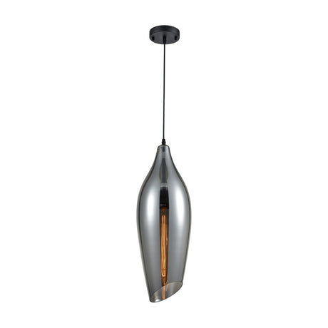 Taper pendant light in smoked finish