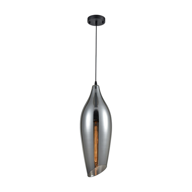Taper pendant light in smoked finish