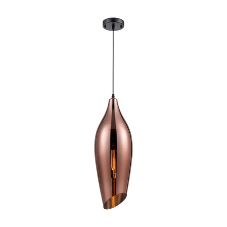 Taper pendant light in copper finish