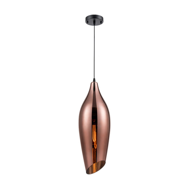 Taper pendant light in copper finish