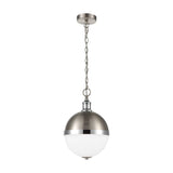 Hemisphere 2 light pendant light in chrome and satin nickel finish