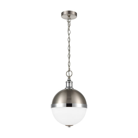 Hemisphere 2 light pendant light in chrome and satin nickel finish
