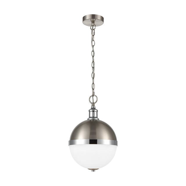 Hemisphere 2 light pendant light in chrome and satin nickel finish