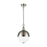 Hemisphere 2 light pendant light in chrome and satin nickel finish, alternative view