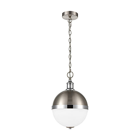 Hemisphere 2 light pendant light in chrome and satin nickel finish, alternative view