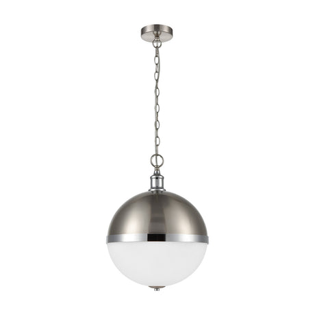 Hemisphere 3 light pendant light in chrome and satin nickel finish