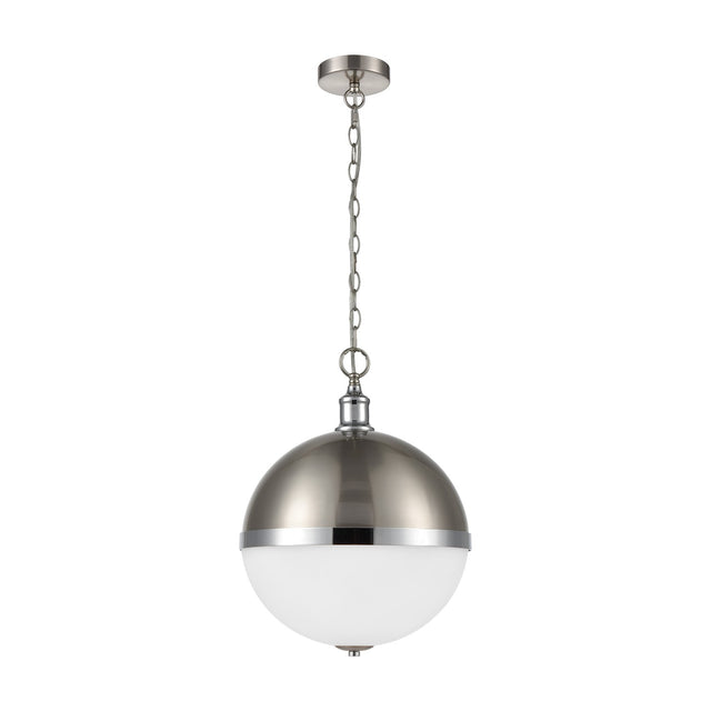 Hemisphere 3 light pendant light in chrome and satin nickel finish