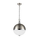 Hemisphere 3 light pendant light in chrome and satin nickel finish, alternative view