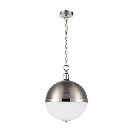 Hemisphere 3 light pendant light in chrome and satin nickel finish, alternative view