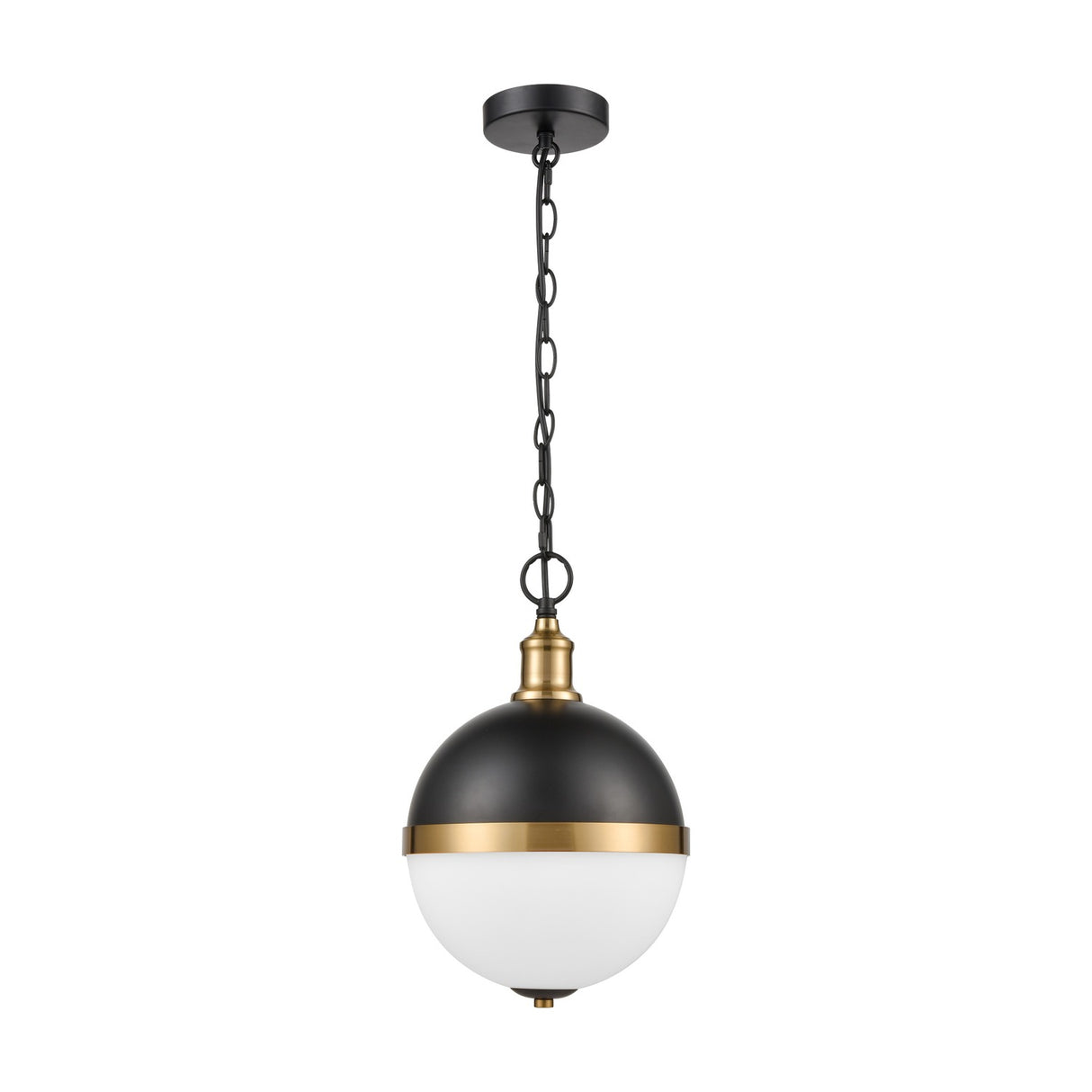 Hemisphere 2 light pendant light in black and gold finish