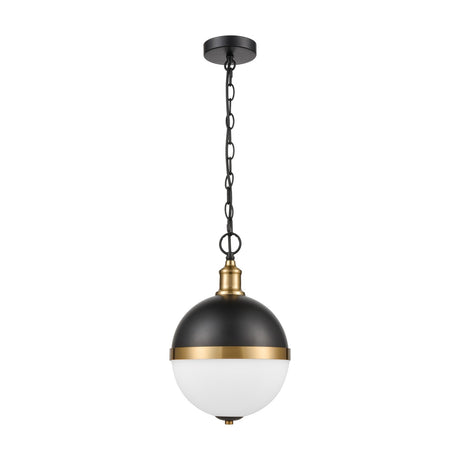 Hemisphere 2 light pendant light in black and gold finish