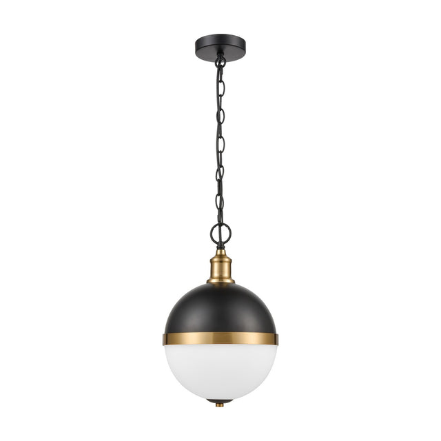 Hemisphere 2 light pendant light in black and gold finish