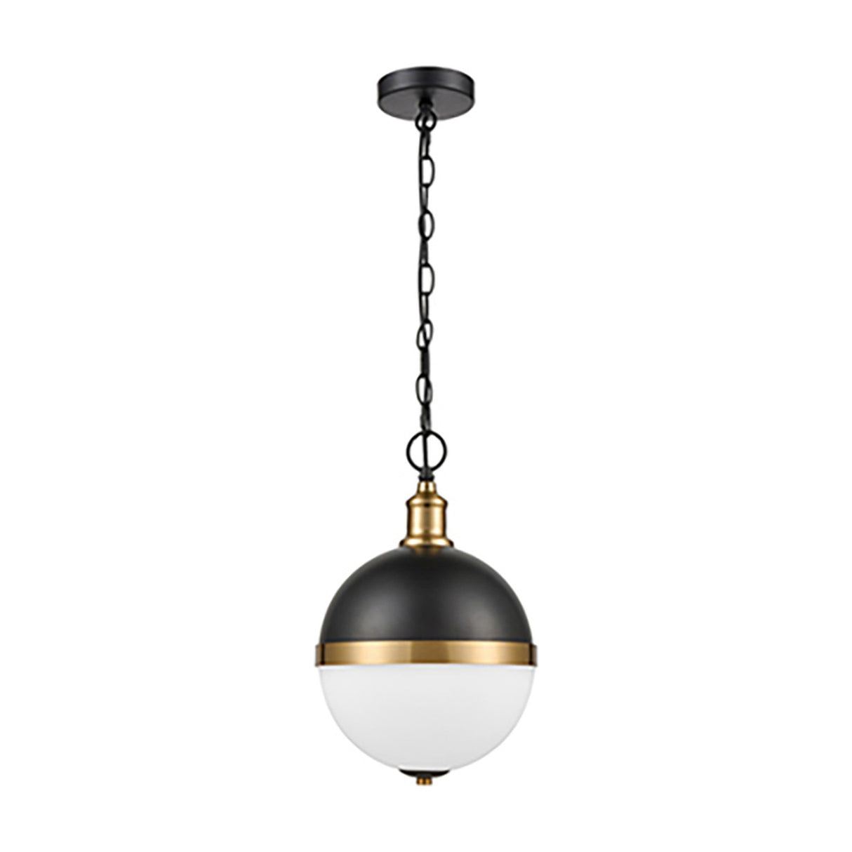 Hemisphere 2 light pendant light in black and gold finish, alternative view