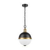 Hemisphere 2 light pendant light in black and gold finish, alternative view
