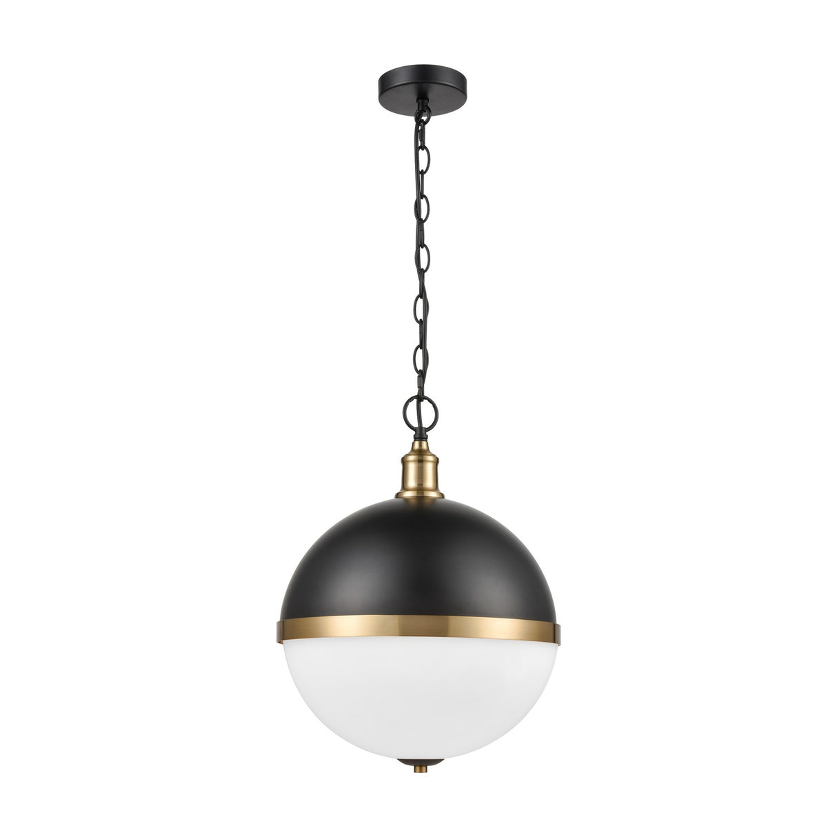 Hemisphere 3 light pendant light in black and gold finish