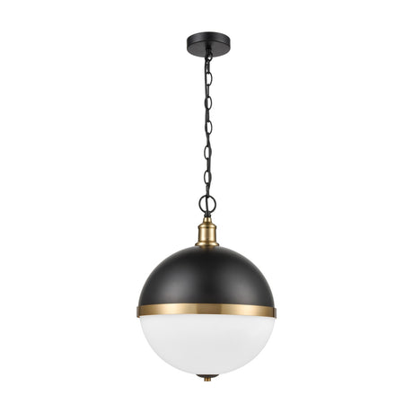 Hemisphere 3 light pendant light in black and gold finish