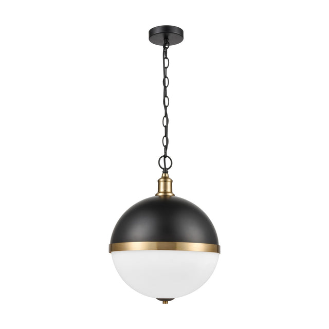 Hemisphere 3 light pendant light in black and gold finish
