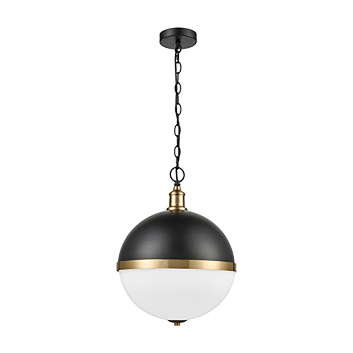 Hemisphere 3 light pendant light in black and gold finish, alternative view