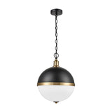 Hemisphere 3 light pendant light in black and gold finish, alternative view